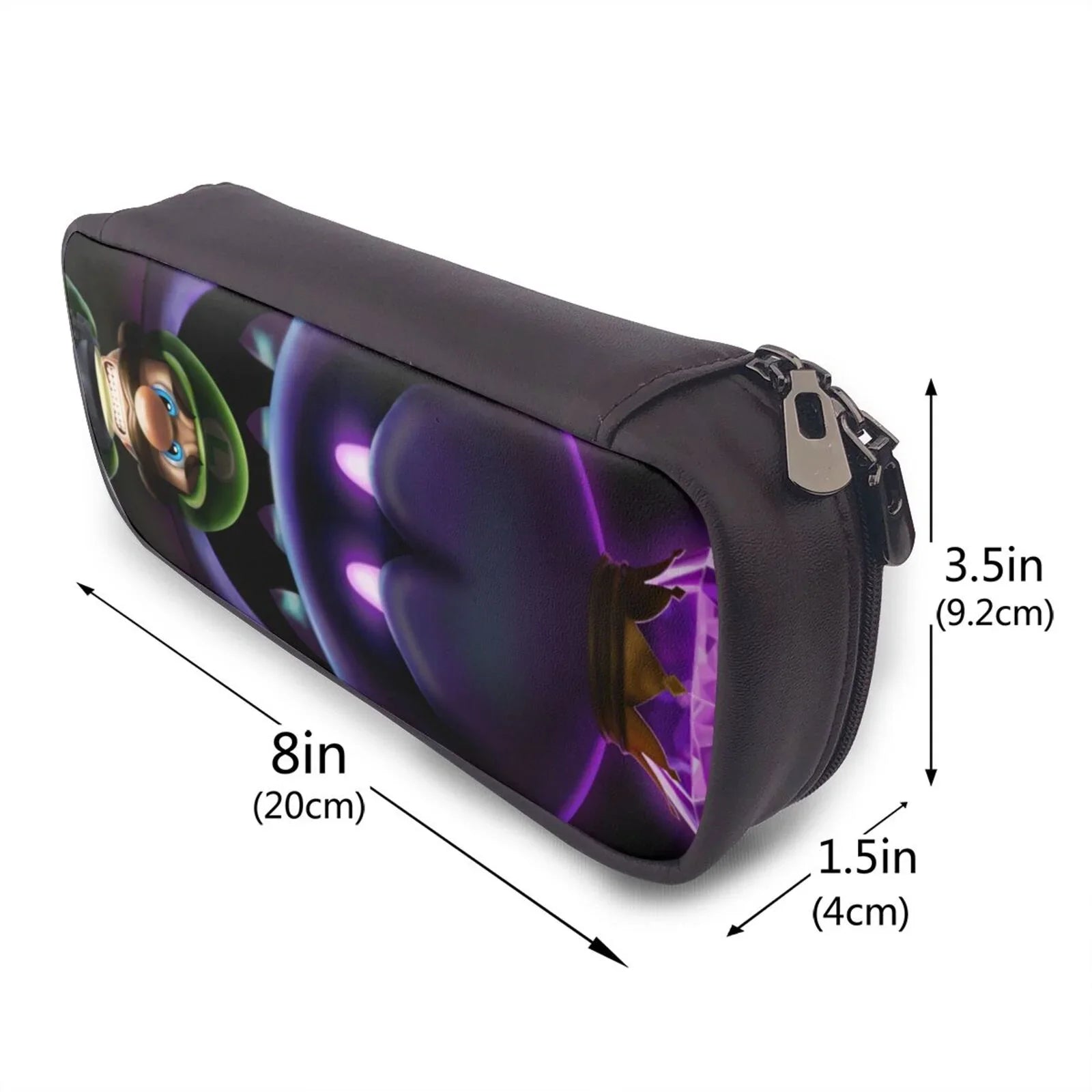 Boo Luigi's Mansion Game Pencil Case Brown Leather Pen Bag Student Stationery Pouch Holder Organizer For School Office Supplies For Kids Teen Adult