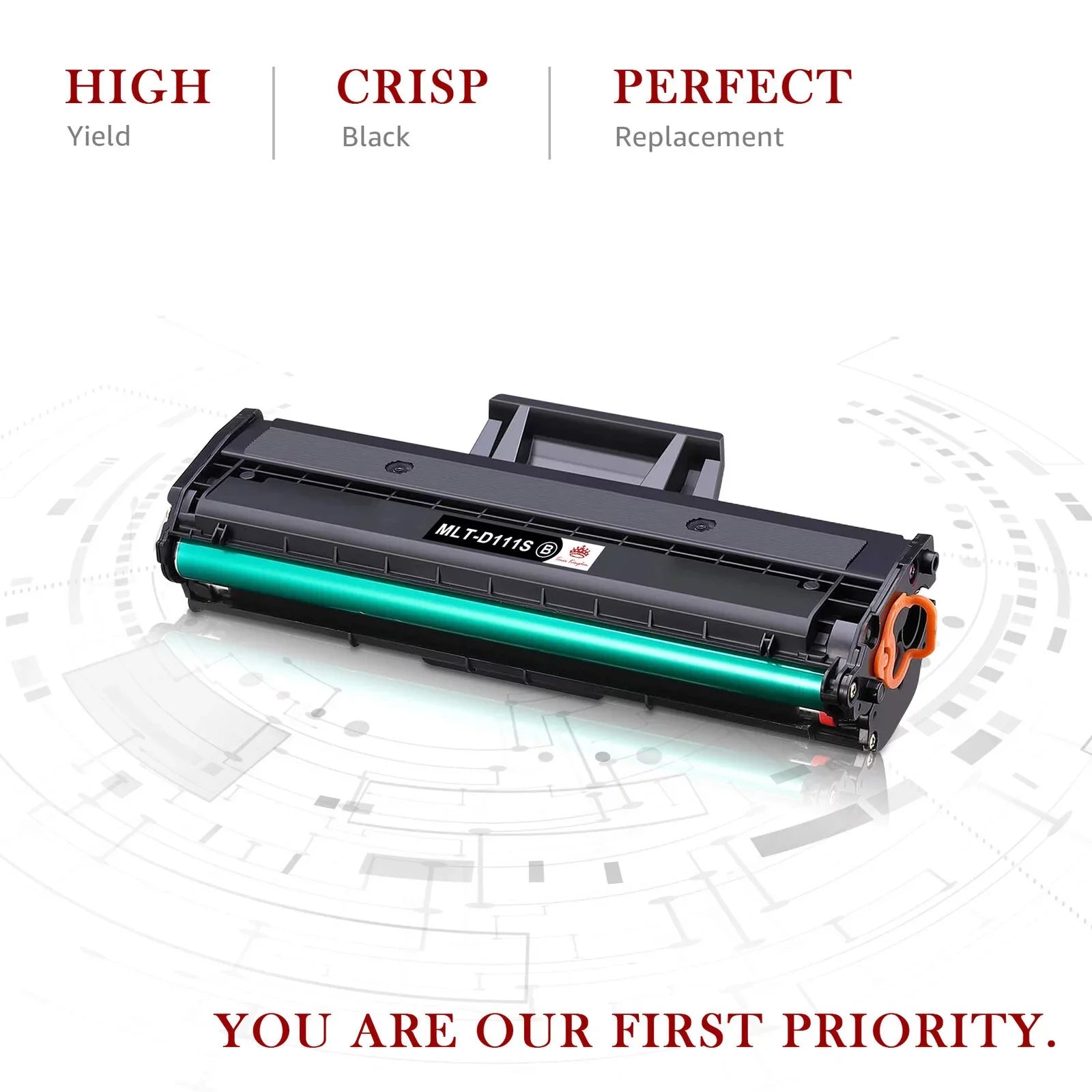 Tonerkingdom 4-Pack Compatible Toner People for MLT-D111S 111S Work with Xpress M2020W M2070FW M2070W Laser Printer Ink Midnight