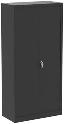 RUNFAYBIU Metal Wardrobe Closet - 72" Bedroom Armoires with Lock Locker with Adjustable Shelves and Removable Hanging Rods (White)