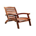 "Modern Wooden Lounger Chair with Slatted Design"