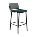 "Modern Bar Stool with Fabric Seat and Metal Frame"