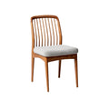 "Modern Wooden Chair with Textured Upholstered Seat"