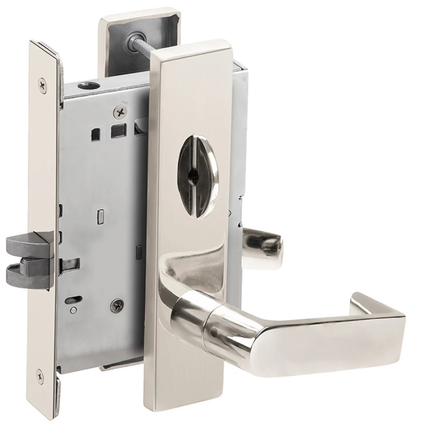Schlage L9040 06L 625 Grade 1 Bed Bathroom Privacy Mortise Lock 06 Lever L Escutcheon Bright Chrome Finish Field Reversible