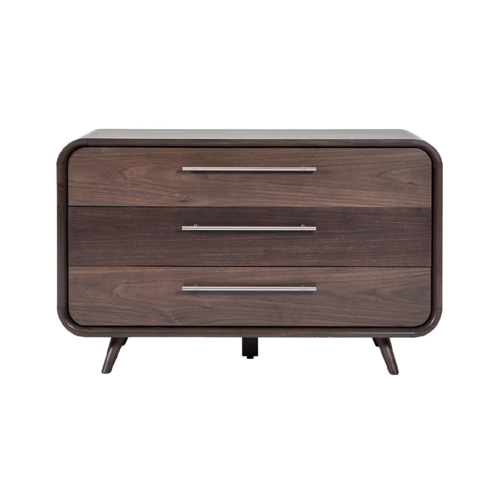 Modern Wooden Nightstand with Three Drawers