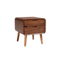 Modern Wooden Nightstand with Two Drawers