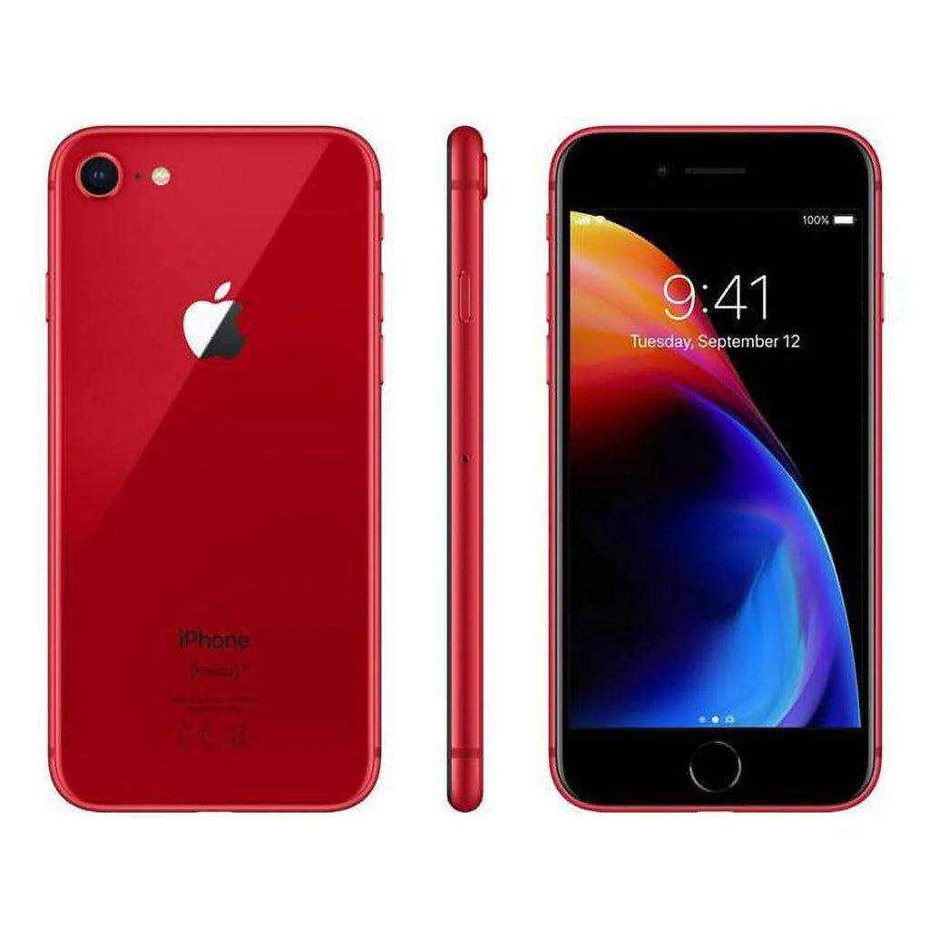 Restored iPhone 8 A1863 (Fully Unlocked) 64GB Red (Grade A) w/ Fast Car Charger (Refurbished)