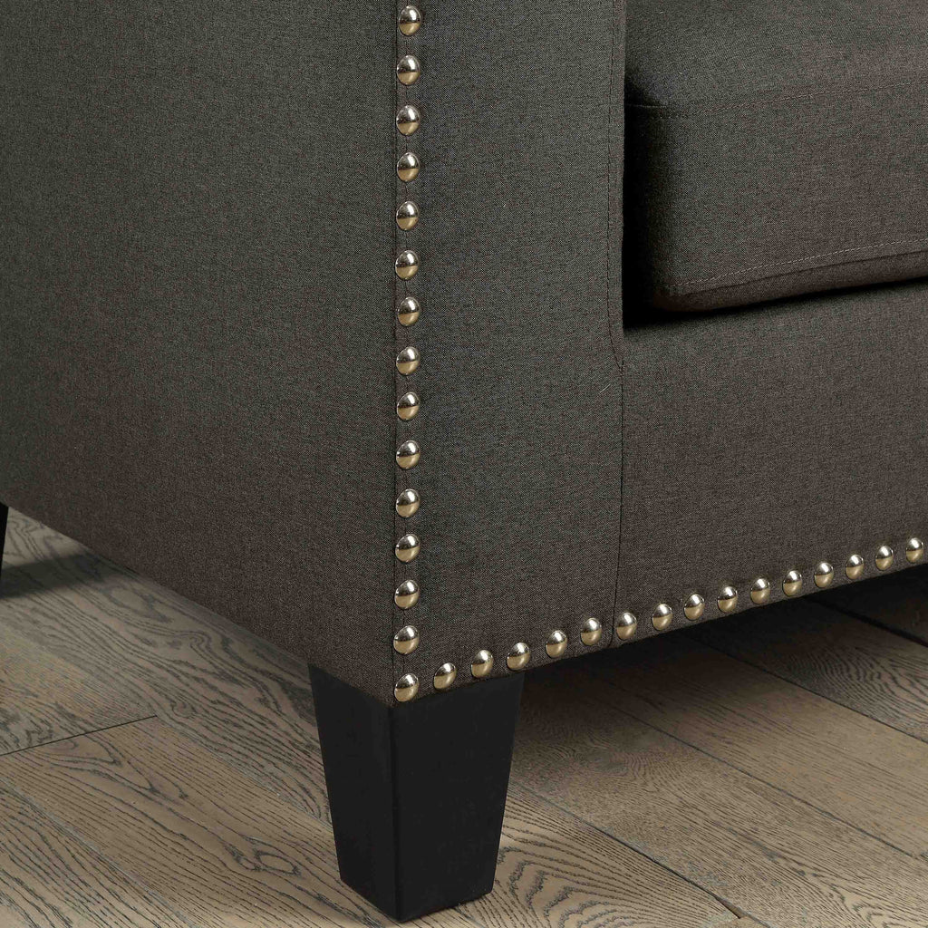 Furniture of America Contemporary Faux Linen Redford Sofa, Gray