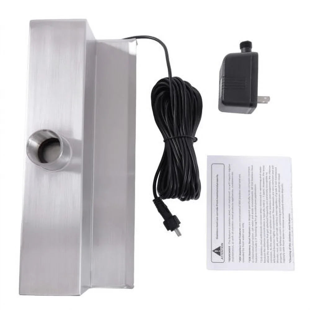 Silver 11.8" Pool Fountain Waterfall Spillway Stainless Steel Pond Cascade