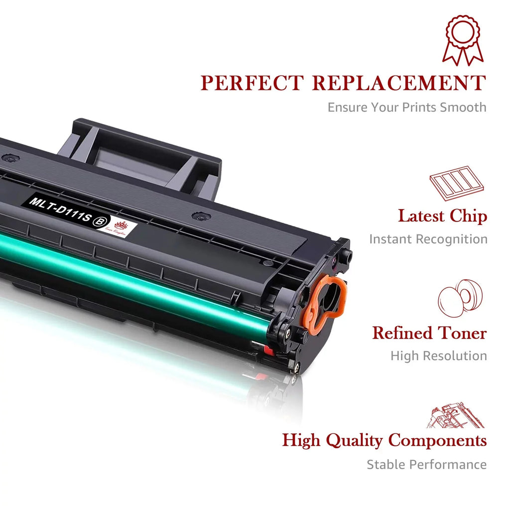 Tonerkingdom 4-Pack Compatible Toner People for MLT-D111S 111S Work with Xpress M2020W M2070FW M2070W Laser Printer Ink Midnight