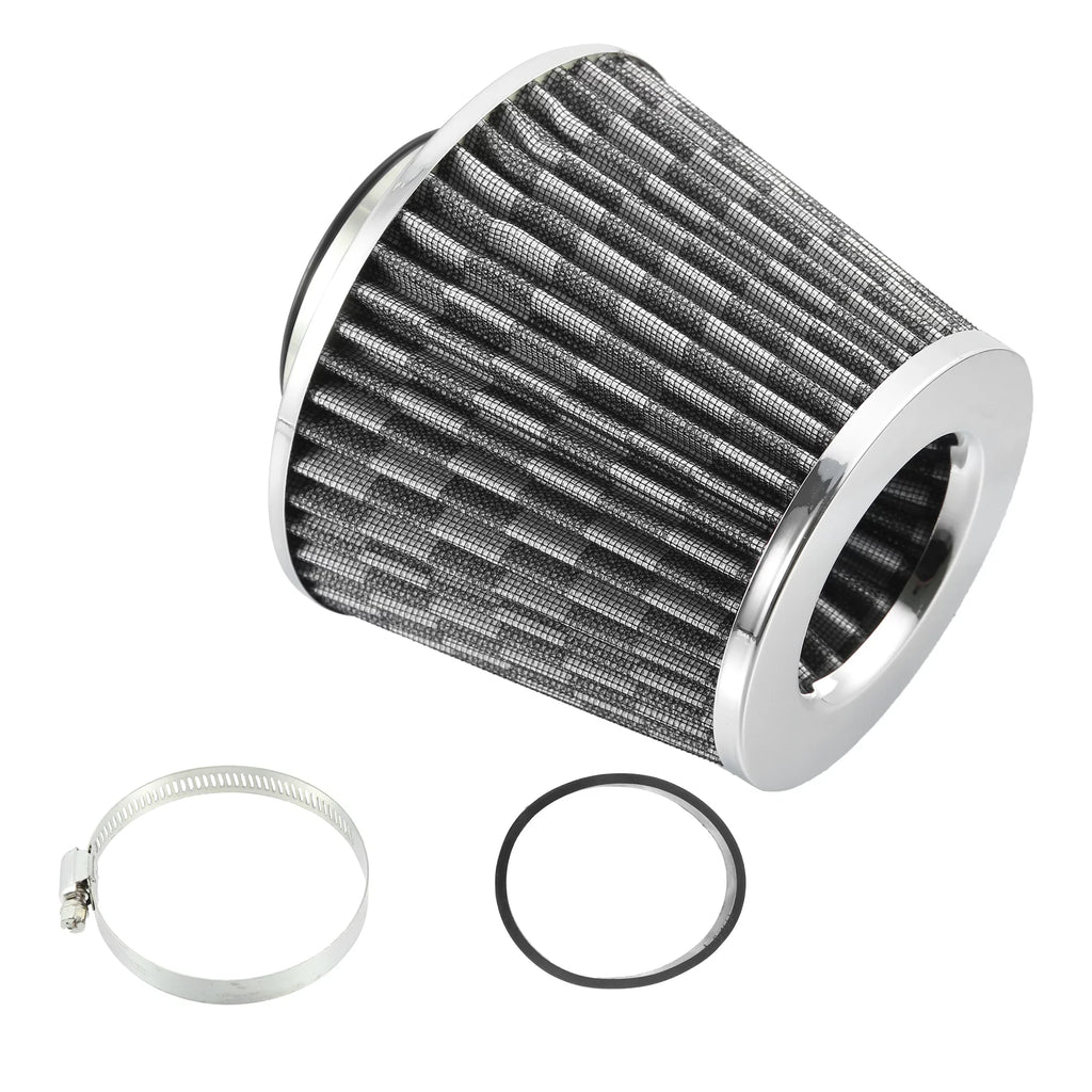 1pcs 2.7" 70mm Reducer Ring Inlet Cold Air Intake Cone Individuals Washable Clamp on Dry Air Filter Carbon Fiber Pattern