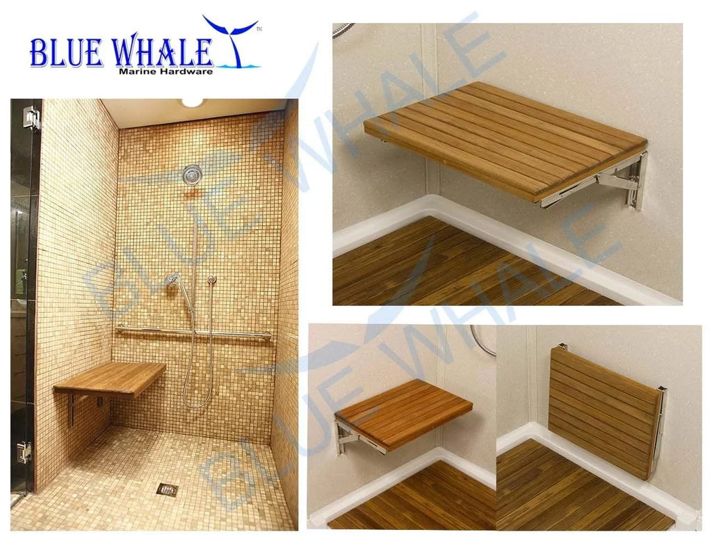Slatted Bed Base and Folding Bench Seat, Flip Bench Shower Teak Board for Boat BL31122499