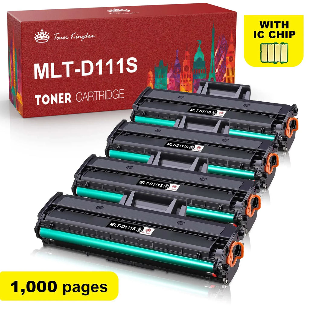 Tonerkingdom 4-Pack Compatible Toner People for MLT-D111S 111S Work with Xpress M2020W M2070FW M2070W Laser Printer Ink Midnight