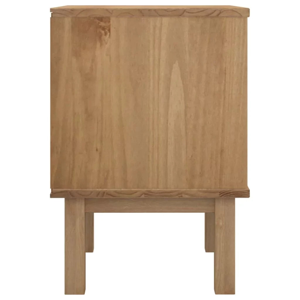 Htovila Bedside Cabinet OTTA Brown&White 18.1"x15.6"x22.4" Solid Wood Pine