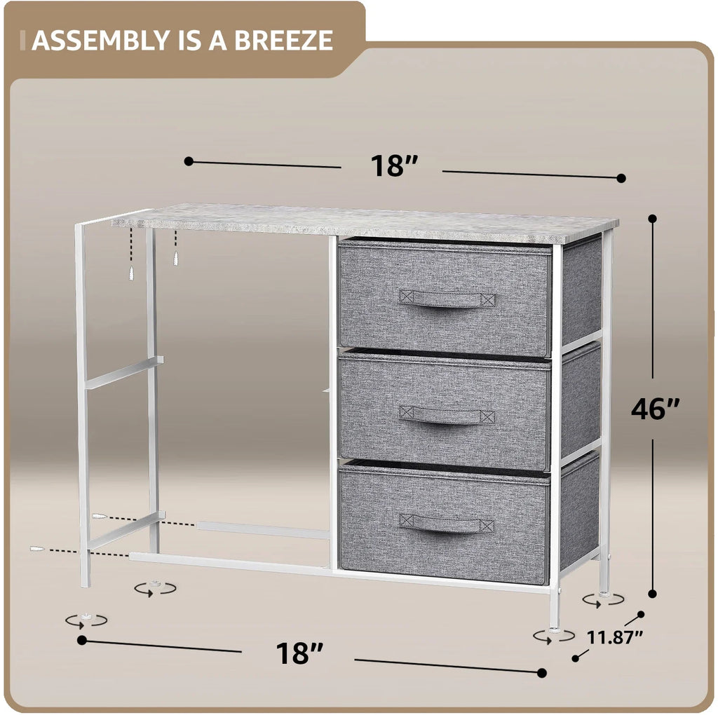 Sorbus 5-Drawer Dresser: Bedroom, Hallway, Closet Organization, Steel Frame, Gray